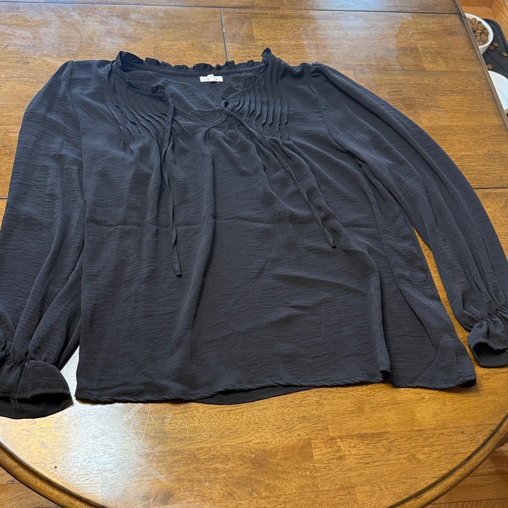 Maurices Black Long Sleeve Blouse